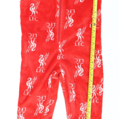 Liverpool FC Boys Red Fleece One Piece Hooded Pyjamas 5-6 Years