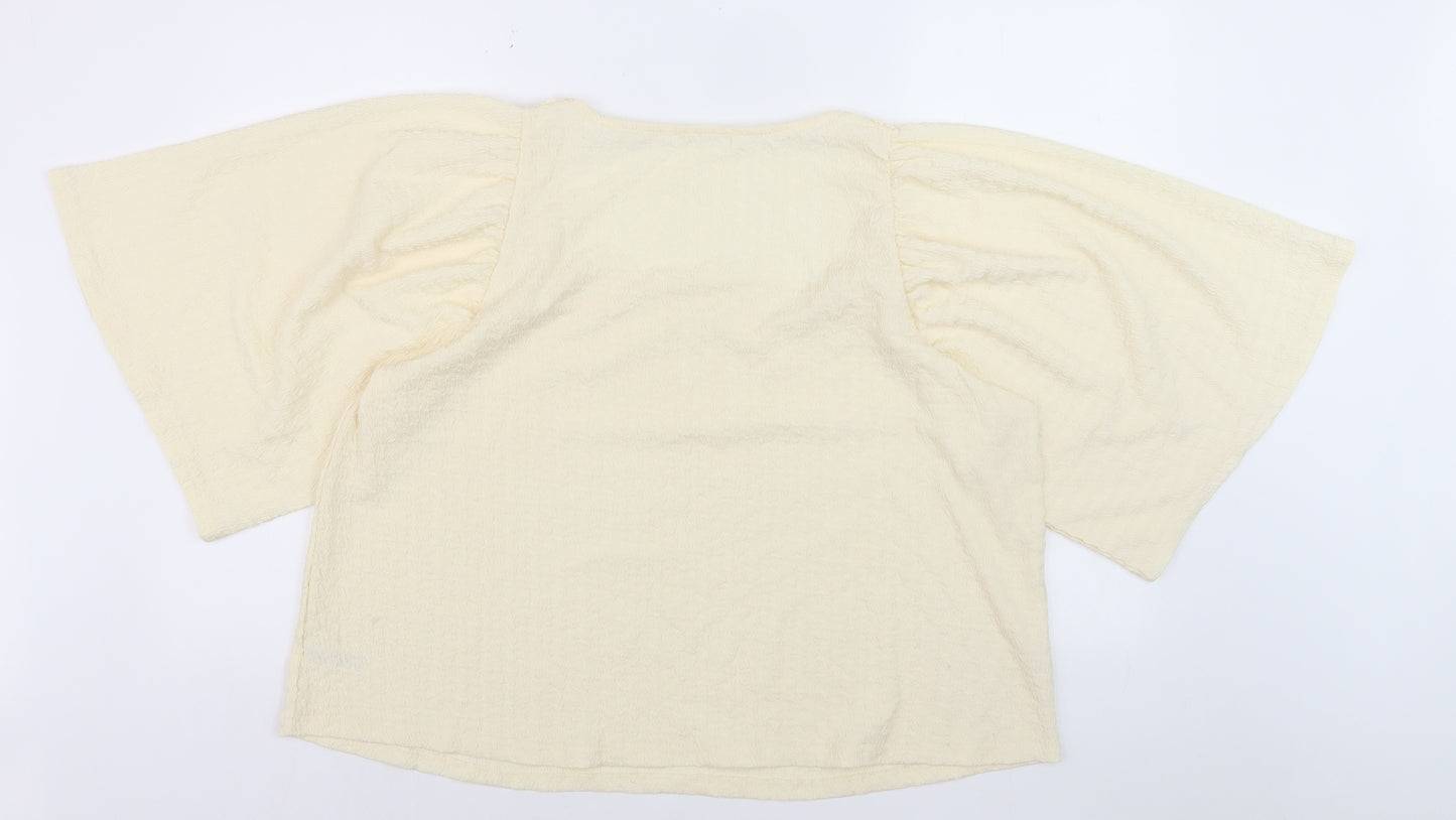 Gallery Women Ivory Bohemian Crochet Neck Blouse XL