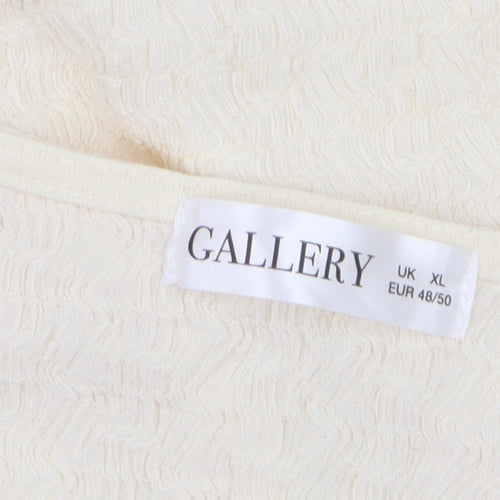 Gallery Women Ivory Bohemian Crochet Neck Blouse XL