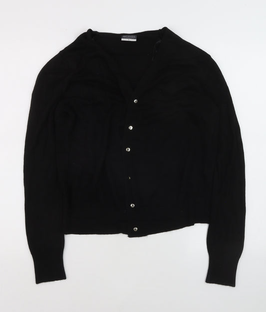 Beloved Women Black V-Neck Long Sleeve Button Cardigan Size L