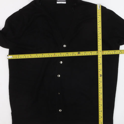 Beloved Women Black V-Neck Long Sleeve Button Cardigan Size L
