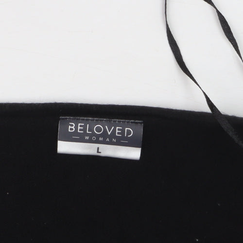 Beloved Women Black V-Neck Long Sleeve Button Cardigan Size L