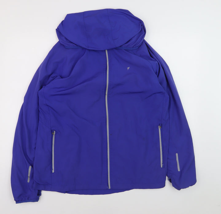 Workout Men's Blue 2XL Lightweight Hooded Windbreaker Jacket