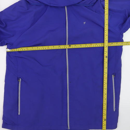 Workout Men's Blue 2XL Lightweight Hooded Windbreaker Jacket