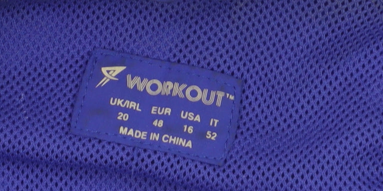 Workout Men's Blue 2XL Lightweight Hooded Windbreaker Jacket