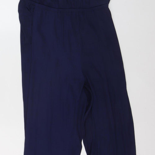 Zalando Essentials Women Blue Sleeveless V-Neck Jumpsuit Size 10