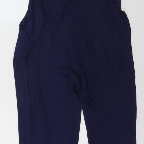 Zalando Essentials Women Blue Sleeveless V-Neck Jumpsuit Size 10