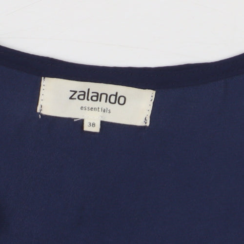 Zalando Essentials Women Blue Sleeveless V-Neck Jumpsuit Size 10