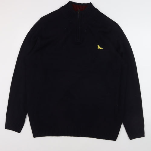 Kensington Eastside Men's Black 2XL 1/4 Zip High Neck Jumper