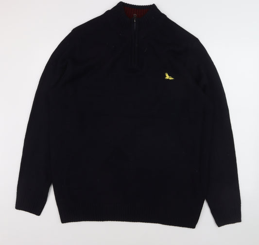 Kensington Eastside Men's Black 2XL 1/4 Zip High Neck Jumper