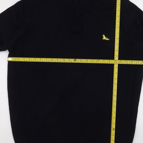 Kensington Eastside Men's Black 2XL 1/4 Zip High Neck Jumper
