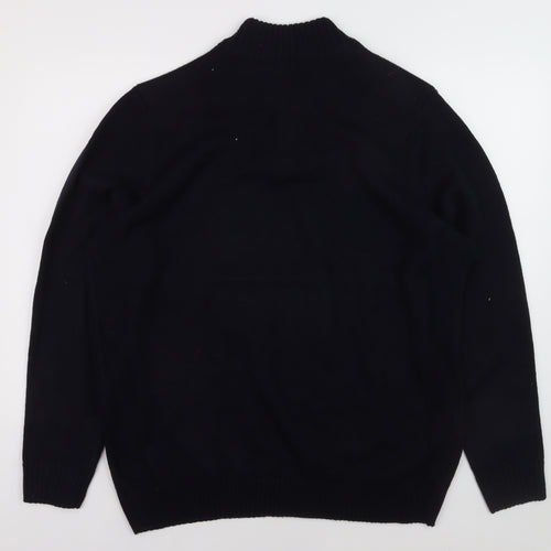 Kensington Eastside Men's Black 2XL 1/4 Zip High Neck Jumper