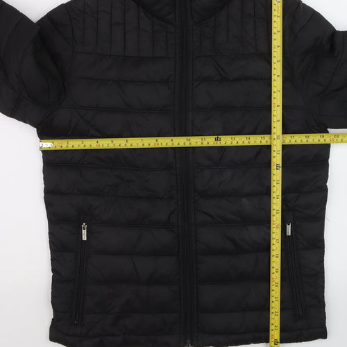 Firetrap Men's Black Puffer Jacket Size S Lightweight Full Zip