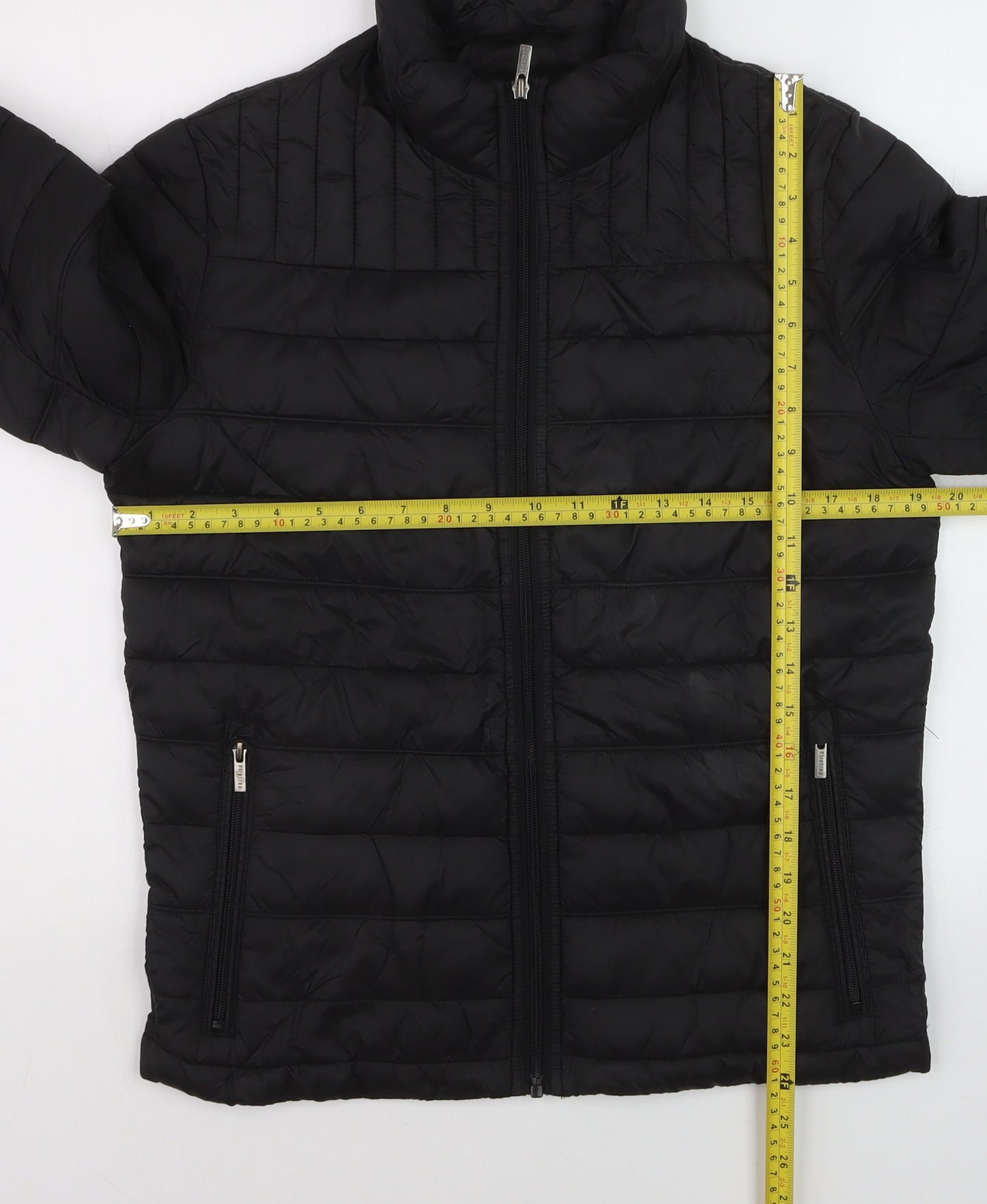 Firetrap Men's Black Puffer Jacket Size S Lightweight Full Zip