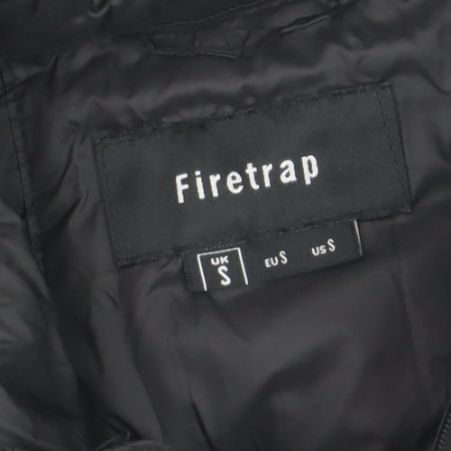 Firetrap Men's Black Puffer Jacket Size S Lightweight Full Zip