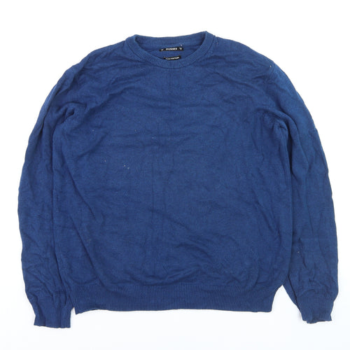Dunnes Men Blue Cotton Crew Neck Pullover Jumper Size M