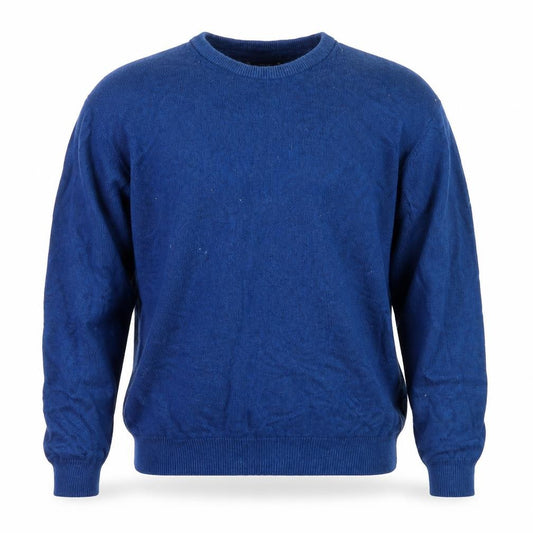 Front view of Dunnes Men Blue Cotton Crew Neck jumper, size M