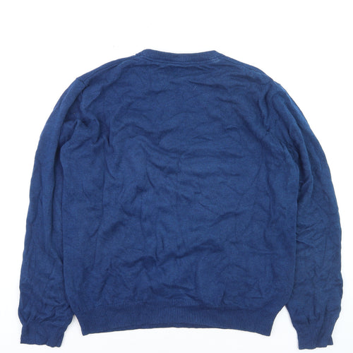 Dunnes Men Blue Cotton Crew Neck Pullover Jumper Size M