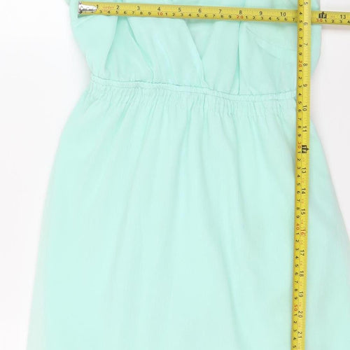 Vero Moda Women’s Green Chiffon Slip Dress Size L