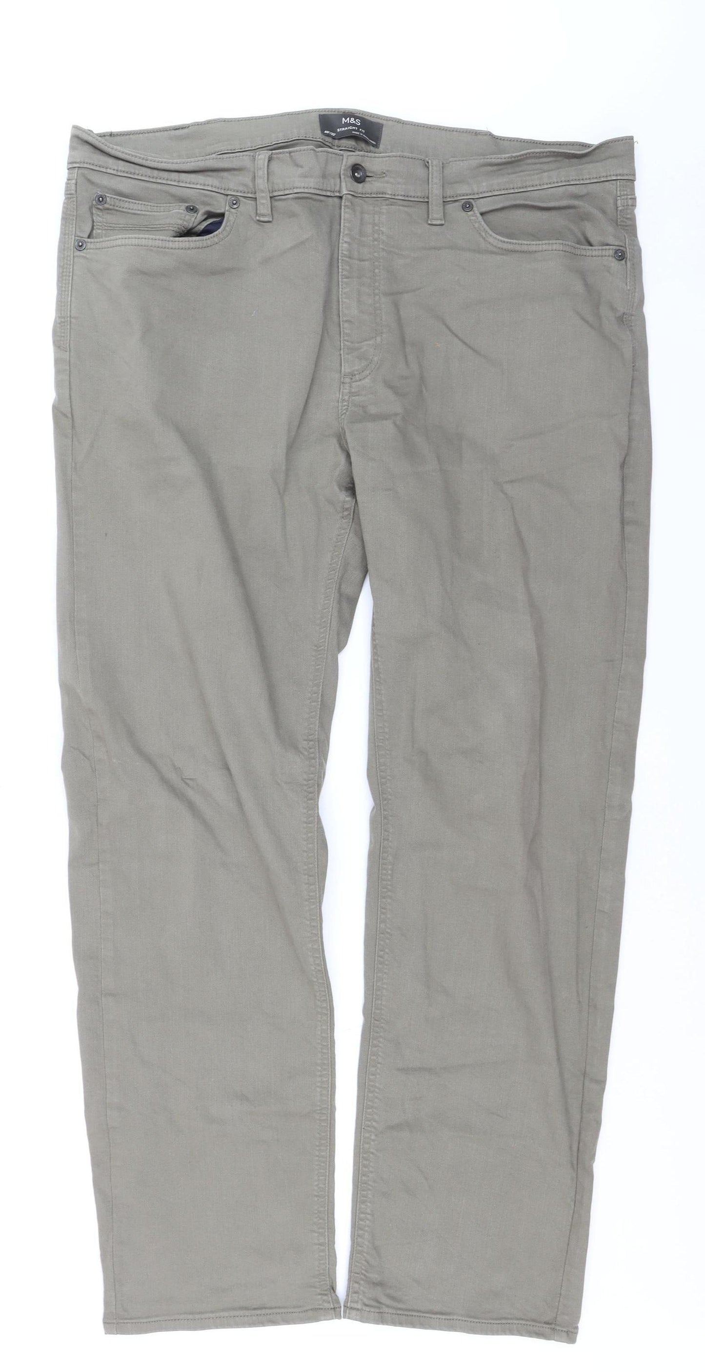 Marks and Spencer Men’s Grey Straight Fit Stretch Jeans 40x33