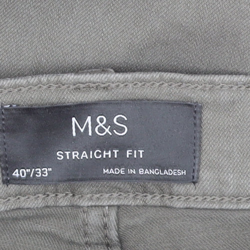 Marks and Spencer Men’s Grey Straight Fit Stretch Jeans 40x33