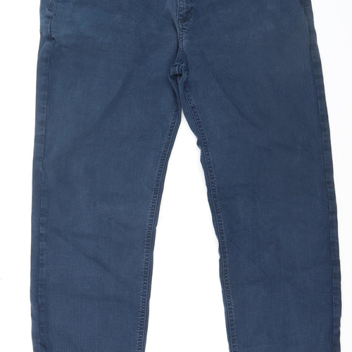 Marks and Spencer Men's Blue Straight Fit Jeans 40W 33L Cotton Blend