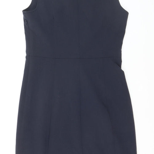 Street One Women's Blue Sleeveless Ruffle Sheath Dress Size 12