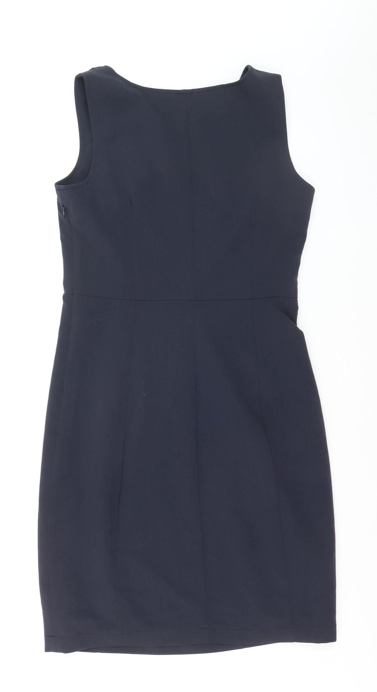 Street One Women's Blue Sleeveless Ruffle Sheath Dress Size 12