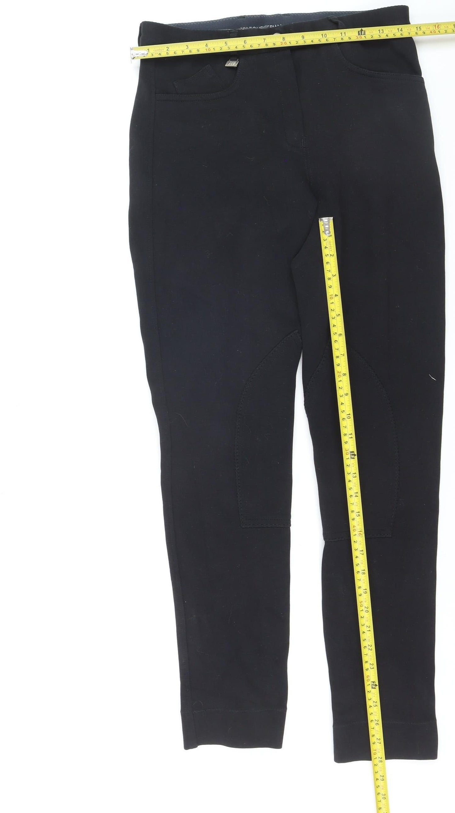 Hy Equestrian Womens Black Cotton Blend Riding Leggings UK 30