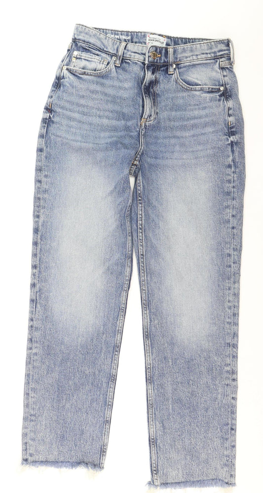 River Island Women’s Blue High Rise Straight Jeans Size 10