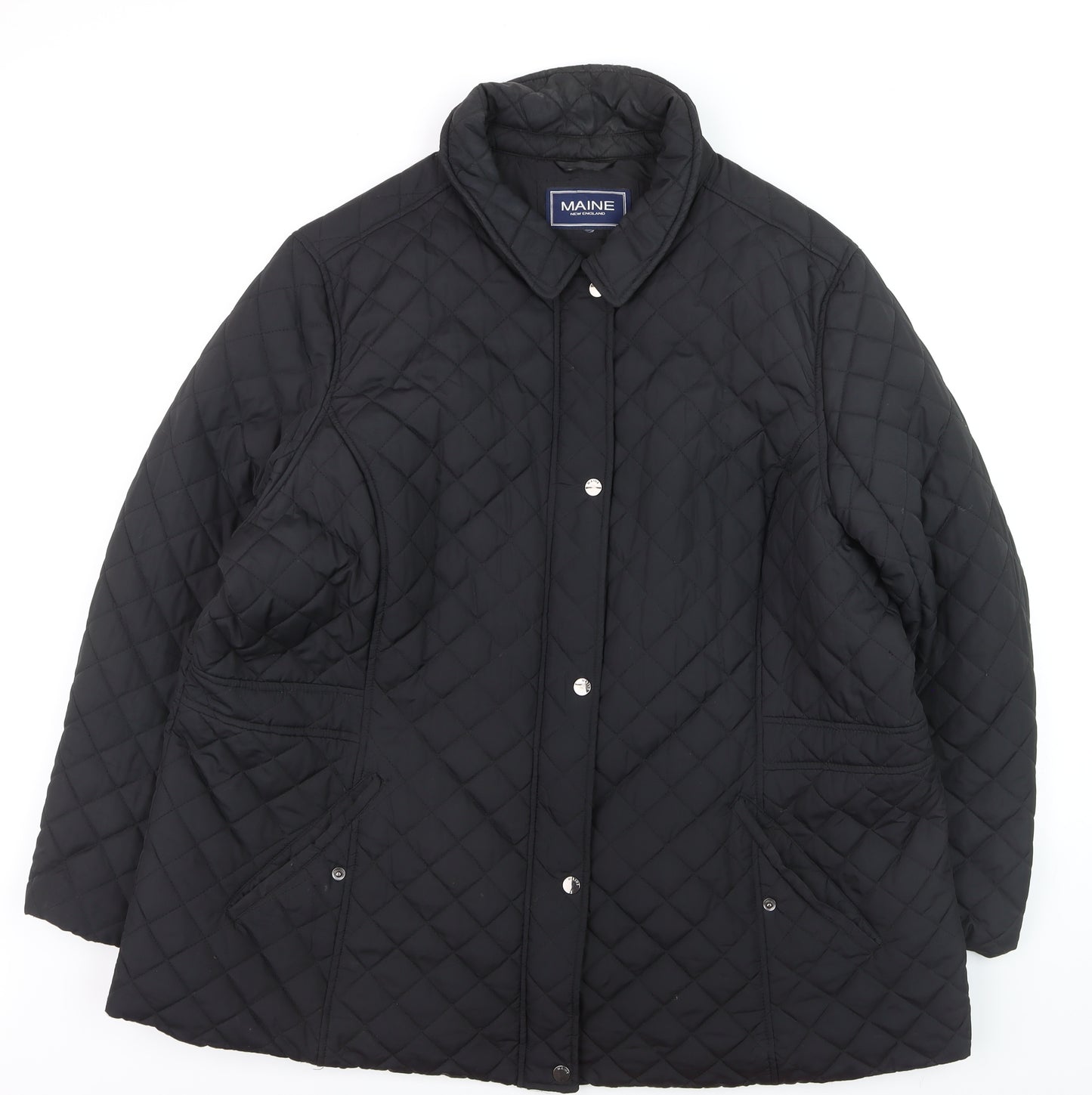 Maine New England Men's Black Quilted Jacket Size 4XL Polyester