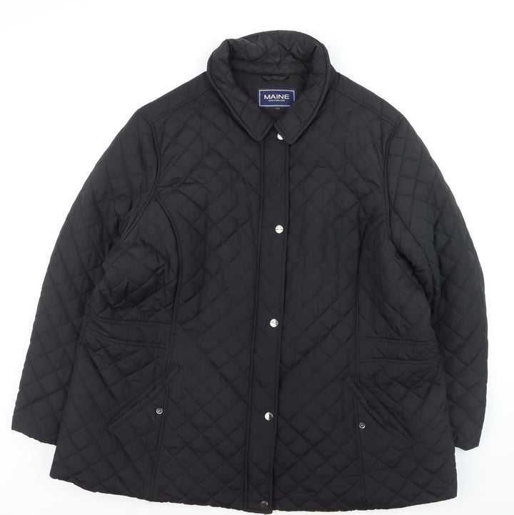 Maine New England Men's Black Quilted Jacket Size 4XL Polyester