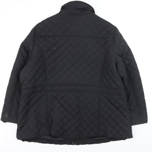 Maine New England Men's Black Quilted Jacket Size 4XL Polyester