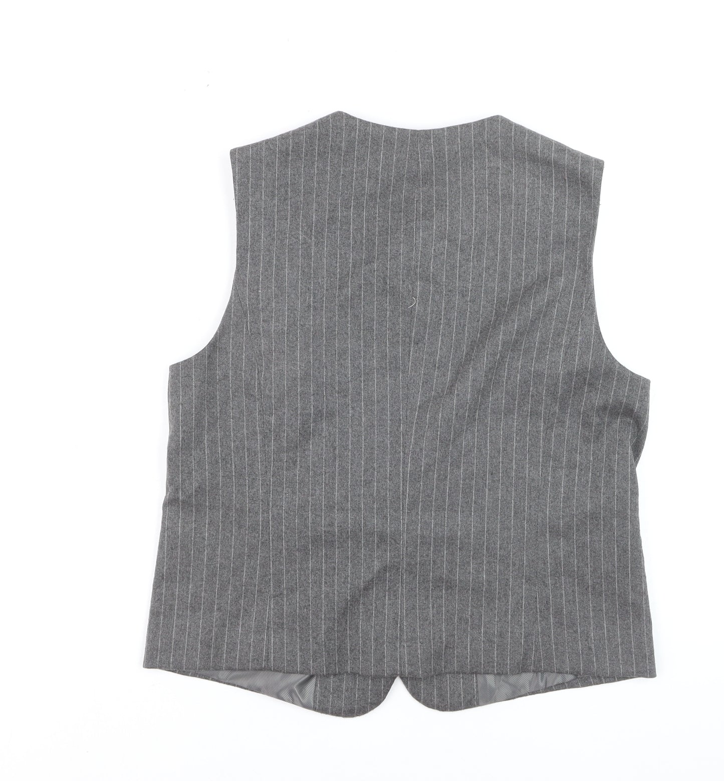 Gallery Women's Grey Pinstripe Wool Blend Waistcoat UK 10