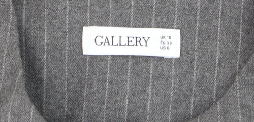 Gallery Women's Grey Pinstripe Wool Blend Waistcoat UK 10