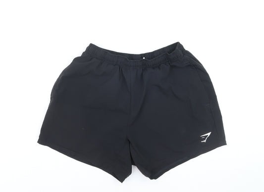 Gymshark Men's Black Biker Sports Shorts Size M Quick Dry Stretch