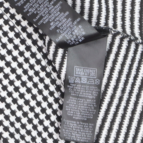 Miss Selfridge Women Black Houndstooth Shift Work Dress Size 12