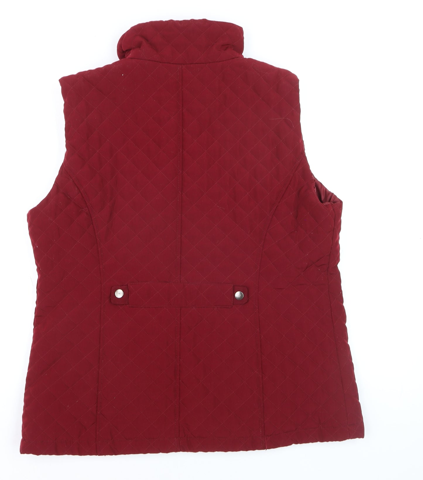 Gallery Women Red Quilted Padded Waistcoat Gilet L