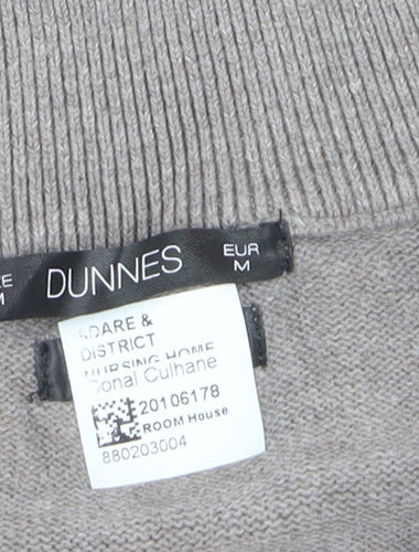 Dunnes Men’s Beige Cotton Half Zip Jumper Size M High Neck