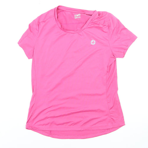 Gym+Coffee Women's Pink Short Sleeve Slim Fit Active T-Shirt Size S