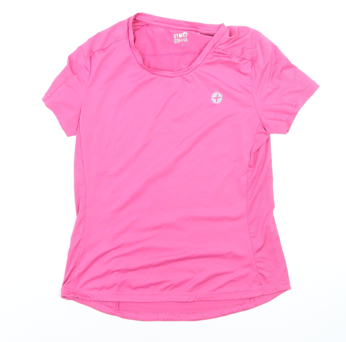 Gym+Coffee Women's Pink Short Sleeve Slim Fit Active T-Shirt Size S