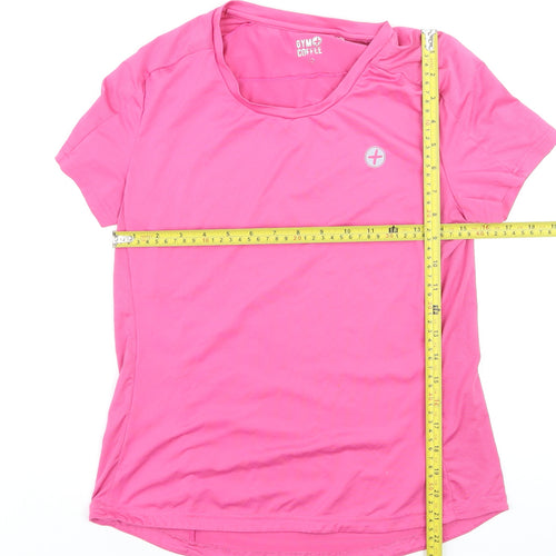 Gym+Coffee Women's Pink Short Sleeve Slim Fit Active T-Shirt Size S