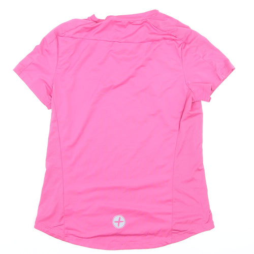 Gym+Coffee Women's Pink Short Sleeve Slim Fit Active T-Shirt Size S