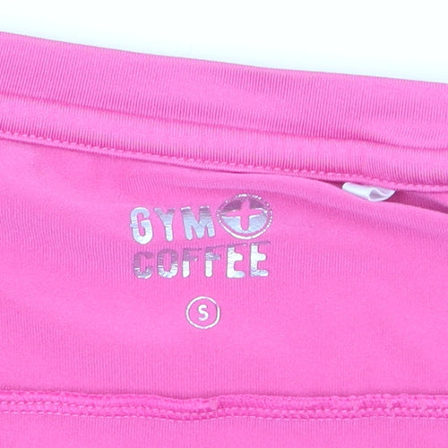 Gym+Coffee Women's Pink Short Sleeve Slim Fit Active T-Shirt Size S