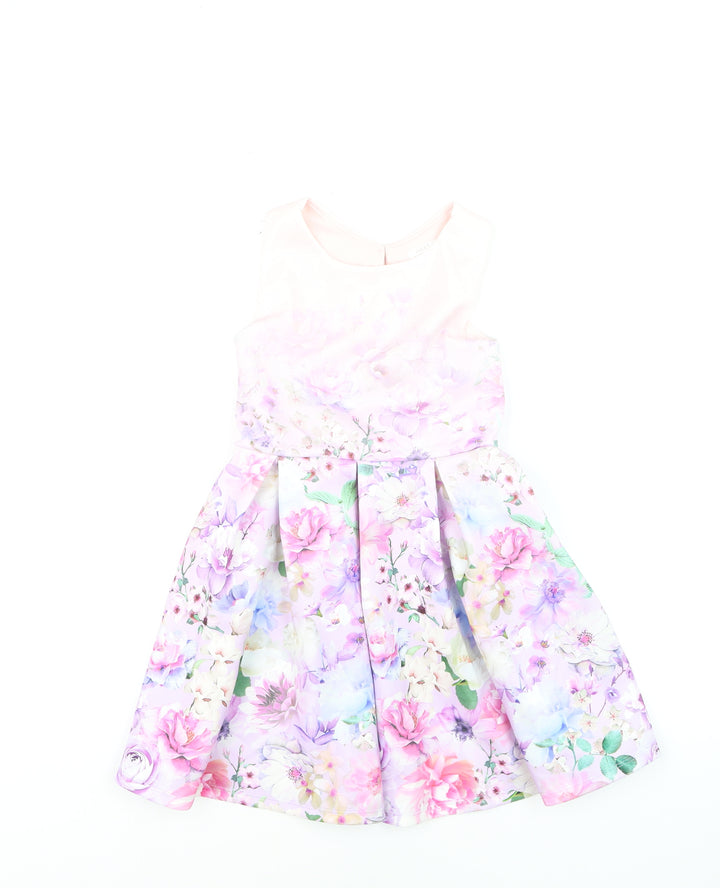 Next Girls Multicoloured Floral Fit & Flare Party Dress 6 Years