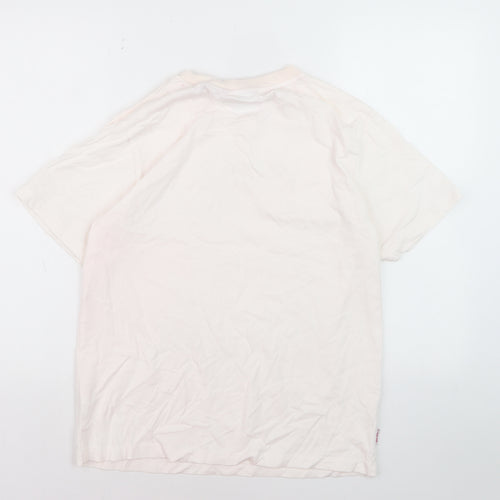 Diesel Women Ivory Leisure Club Cotton T-Shirt M Short Sleeve