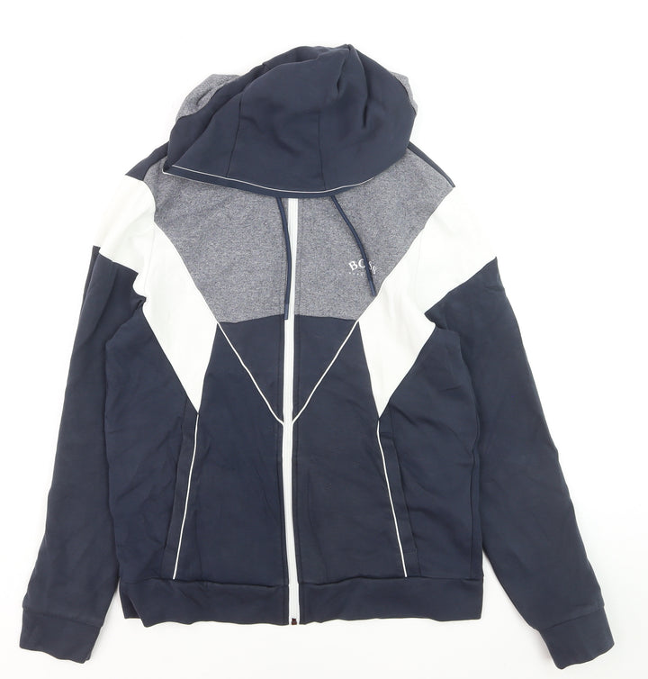 Hugo Boss Men's Blue Full Zip Hoodie Size S Regular Fit