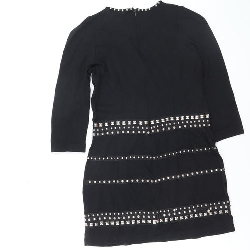 Alwear Women Black Size 8 Studded Bodycon Party Dress