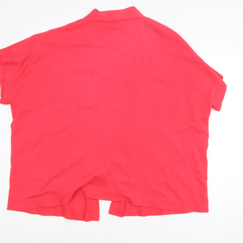 rogers+ROGERS Women’s Red Knit Short Sleeve Open Cardigan Size 28