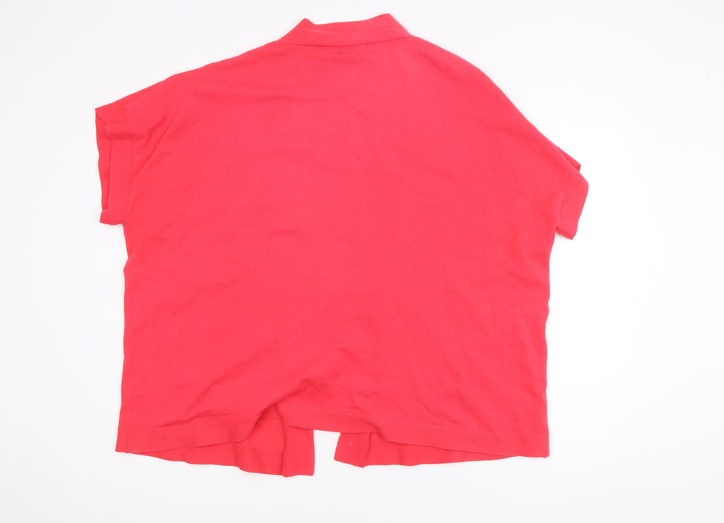 rogers+ROGERS Women’s Red Knit Short Sleeve Open Cardigan Size 28
